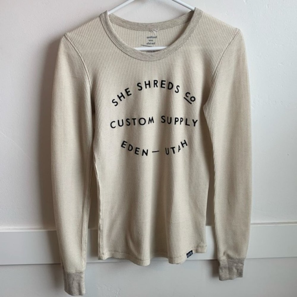 She Shreds Co Cream Long Sleeve Thermal Shirt